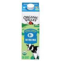 Organic Valley 0% Fat Free Milk, one quart