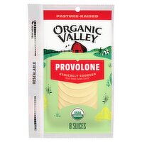 Organic Valley Non-Smoked Provolone Cheese, 8 count, 6 oz