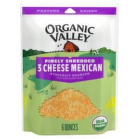 Organic Valley Finely Shredded 3 Mexican Blend of Cheddar, Colby & Monterey Jack Cheeses, 6 oz