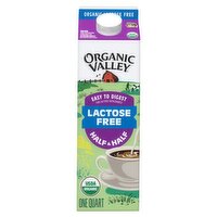 Organic Valley Lactose Free Half & Half Real Milk & Cream, one quart