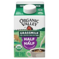 Organic Valley Grassmilk Half and Half, one pint