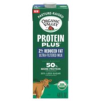Organic Valley Protein Plus 2% Reduced Fat Ultra-Filtered Milk, 48 fl oz