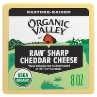 Organic Valley Raw Sharp Cheddar Cheese, 8 oz