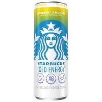Starbucks Iced Energy Zero Sugar Sparkling Energy Drink Blueberry Lemonade 12 Fl Oz