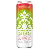 Starbucks Iced Energy Zero Sugar Sparkling Energy Drink Strawberry Kiwi 12 Fl Oz