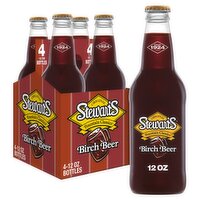 Stewart's Fountain Classics Original Birch Beer Soda, 12 fl oz, 4 count
