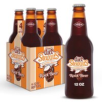 Stewart's Fountain Classics Diet Root Beer, 12 fl oz, 4 count