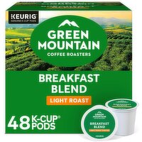 Green Mountain Coffee Roasters Breakfast Blend Light Roast Coffee K-Cup Pods, 48 count, 15.0 oz