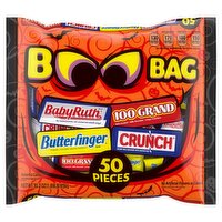 Butterfinger/Crunch/100 Grand/Baby Ruth Boo Bag Assorted Candy, 50 count, 30.2 oz