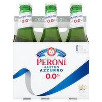 Peroni Nastro Azzurro Beer, 11.2 fl oz, 6 count
