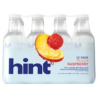 Hint Still Water Infused with Peach & Raspberry Essences, 16 fl oz, 12 count