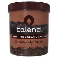 Talenti Chocolate Fudge Brownie Dairy-Free Gelato Layers, 11.4 oz, 11.4 Ounce