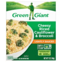 Green Giant Simply Steam Lightly Sauced Cheesy Riced Cauliflower & Broccoli, 7 oz