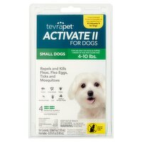 TevraPet Activate II Flea Treatment for Small Dogs, 0.016 fl oz, 4 count