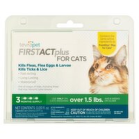 TevraPet FirstAct Plus Flea Treatment for Cats, 0.017 fl oz, 3 count