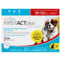 TevraPet FirstAct Plus Flea Treatment for Dogs, 0.136 fl oz, 3 count