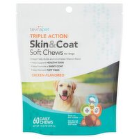 TevraPet Triple Action Skin & Coat Chicken Flavored Soft Chews for Dogs, 60 count, 13.2 oz