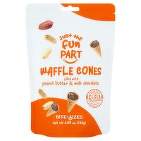 Just The Fun Part Bite-Sized Waffle Cones Filled with Peanut Butter & Milk Chocolate, 4.23 oz