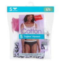 Hanes Breathable Cotton Tagless Hipsters, Size 5/S, 5 count, 5 Each