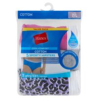 Hanes Cool Comfort Cotton Sporty Hipsters Value Pack, Size 7/L, 5 count