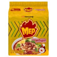 Samyang Mep Red Pepper, Chicken & Cilantro Flavor Ramyeon Noodle Soup, 4.23 oz, 4 count, 16.92 Ounce