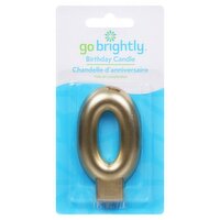 Go Brightly 0 Birthday Candle