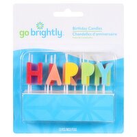 Go Brightly Happy Birthday Candles, 13 Each