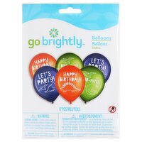 Go Brightly Balloons, 12 count