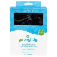 Go Brightly Plastic Heavy Duty Assorted Cutlery, 64 count