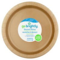 Go Brightly Gold Paper Dessert Plates, 16 count