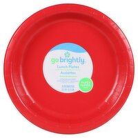 Go Brightly 8.5 In Apple Red Paper Lunch Plates, 16 count