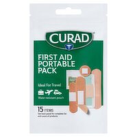 Curad First Aid Portable Pack, 15 count, 1 Each