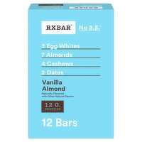 RXBAR No B.S. Vanilla Almond Protein Bars, 1.8 oz, 12 count