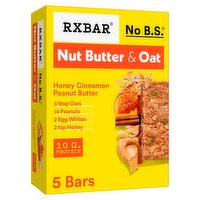 RXBAR No B.S. Nut Butter & Oat Honey Cinnamon Peanut Butter Protein Bars, 1.9 oz, 5 count