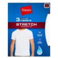 Hanes Stretch Tagless T-Shirts, Size S, 3 count