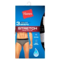 Hanes Tagless Stretch Briefs, S 28-30'', 3 count