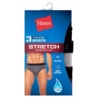 Hanes Tagless Stretch Briefs, XL 40-42'', 3 count