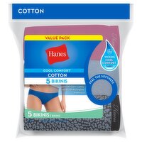 Hanes Cool Comfort Cotton Bikinis Value Pack, 5 count