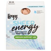 L'eggs Sheer Energy Nude Medium Support Leg Compression Sheer Tights, Size B, 1 pair