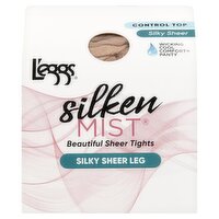 L'eggs Silken Mist Beautiful Sheer Tights Silky Sheer Leg Control Top Nude, Size A, 1 pair