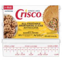 Crisco All-Vegetable Butter Flavor Shortening Sticks, 3 count, 20 oz