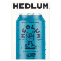 Hedlum Rogue Wave West Coast Style Ipa Non-Alcoholic Brew, 12 fl oz, 6 count