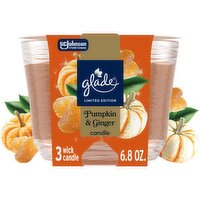 Glade Pumpkin & Ginger Candle Limited Edition, 3 count, 6.8 oz, 6.8 Ounce