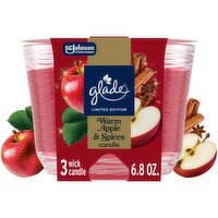 Glade Warm Apple & Spices Candle Limited Edition, 3 count, 6.8 oz