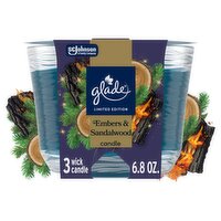 Glade Embers & Sandalwood Candle Limited Edition, 3 count, 6.8 oz