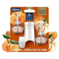 Glade® PlugIn Refills Air Freshener, Pumpkin & Ginger, 1.34oz., 1 Warmer + 2 Refills
