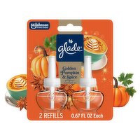 Glade Golden Pumpkin & Spice Plugins Scented Oil Limited Edition, 0.67 fl oz, 2 count