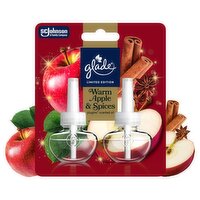 Glade PlugIns Warm Apple & Spices Plugins Scented Oil Refills Limited Edition, 0.67 fl oz, 2 count