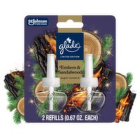 Glade PlugIns Embers & Sandalwood Scented Oil Refills Limited Edition, 0.67 fl oz, 2 count