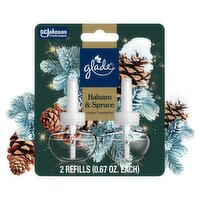 Glade PlugIns Balsam & Spruce Scented Oil Refills Limited Edition, 0.67 fl oz, 2 count